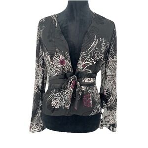 Vintage JR Nites‎ Burn Out Top Blouse Size Small Whimsigoth Stevie Nicks Sheer